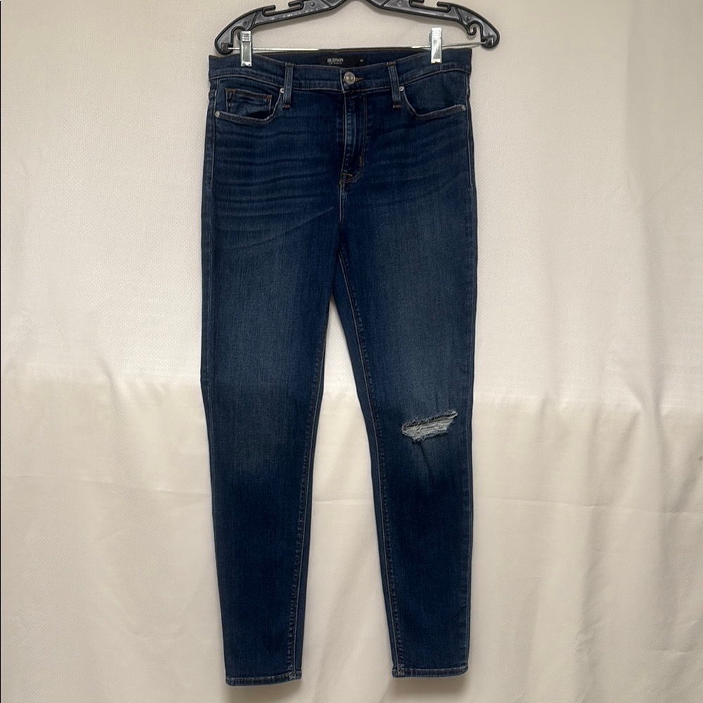 Hudson “Nico Super Skinny” Jeans Blue Skinny Stretch Denim